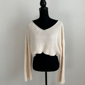 Cozy Cream V-Neck Sweater